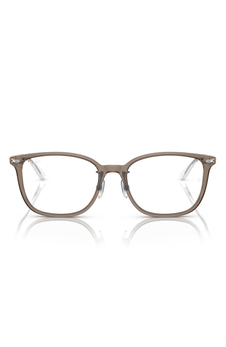 Ray-Ban 52mm Pillow Optical Glasses, Main, color, Transparent Grey