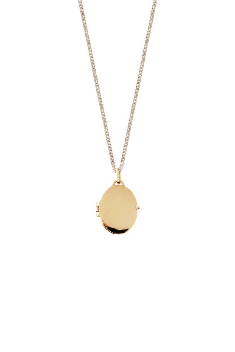 Long Two-Tone Locket Pendant Necklace, Main, color, SILVER/ GOLD
