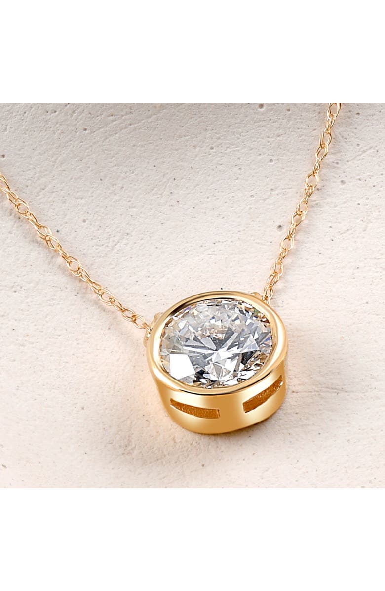 Bliss Diamond 1.88Ct Round Solitaire Diamond Bezel Pendant 14k Gold Lab Grown, Alternate, color,