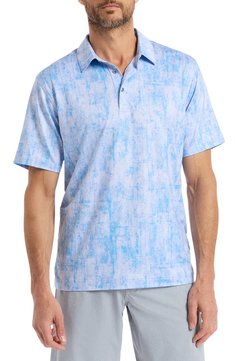 Robert Graham Waters Knit Polo, Main, color, Light Blue