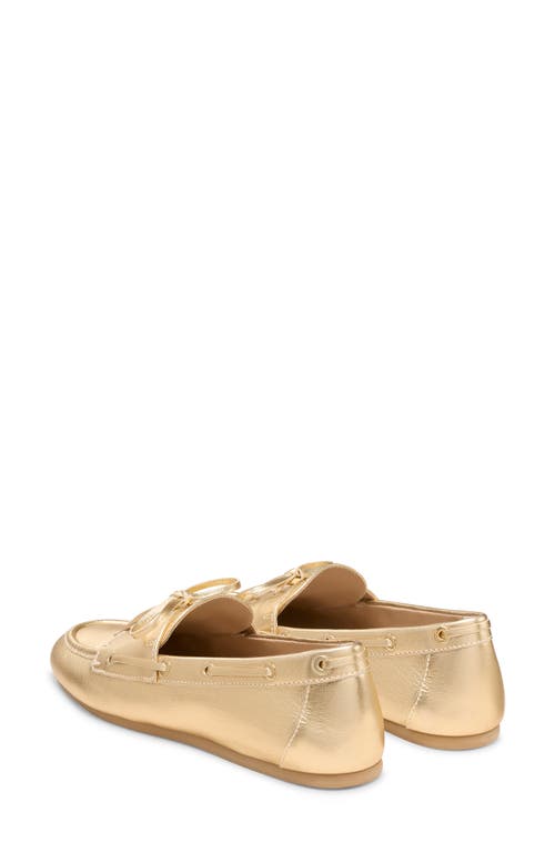Stuart Weitzman Tinsley Moc Toe Loafer In Gold