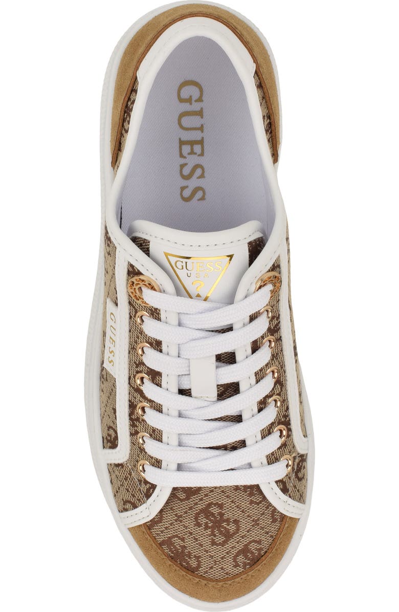 GUESS Sandie Low Top Canvas Sneaker, Alternate, color, Medium Brown