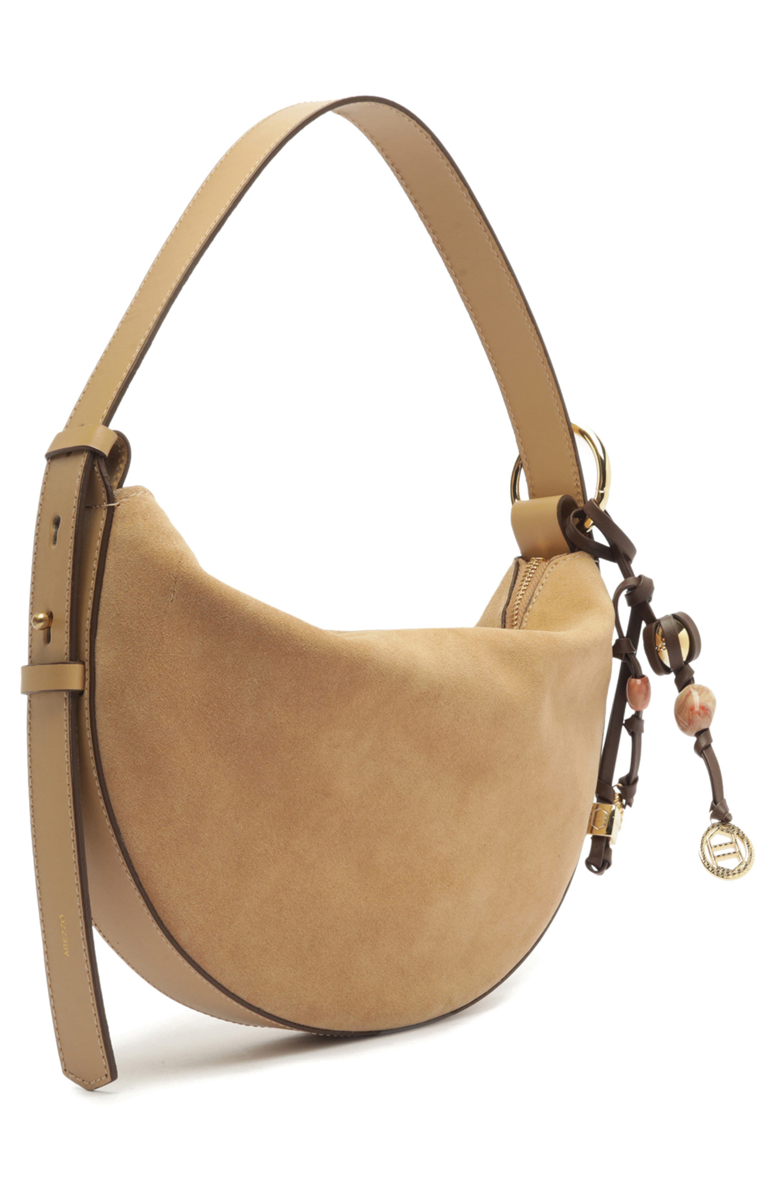 Arezzo Medium Simone Suede Shoulder Bag, Alternate, color, 