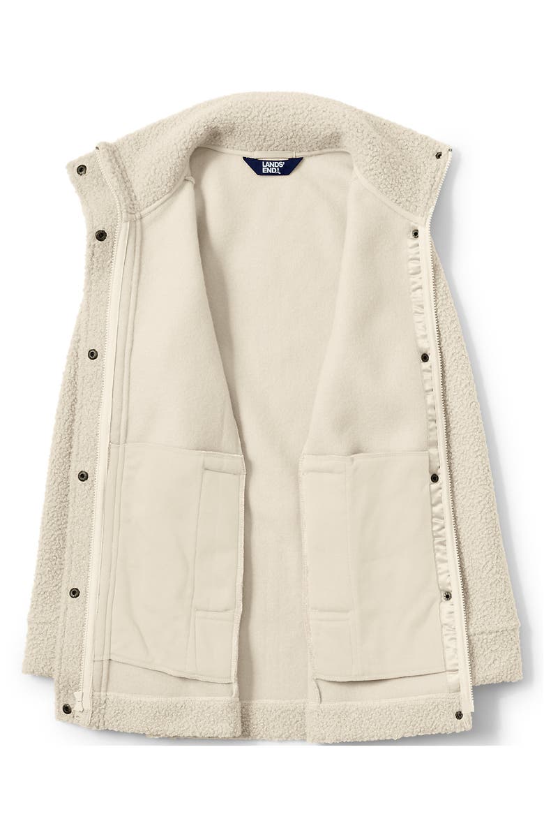 Lands' End Boucle Fleece Coat, Alternate, color, Ivory Latte