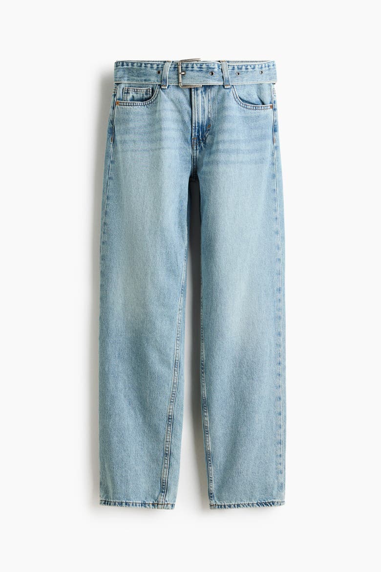 Barrel-leg High-waist Jeans, Alternate, color, Light denim blue