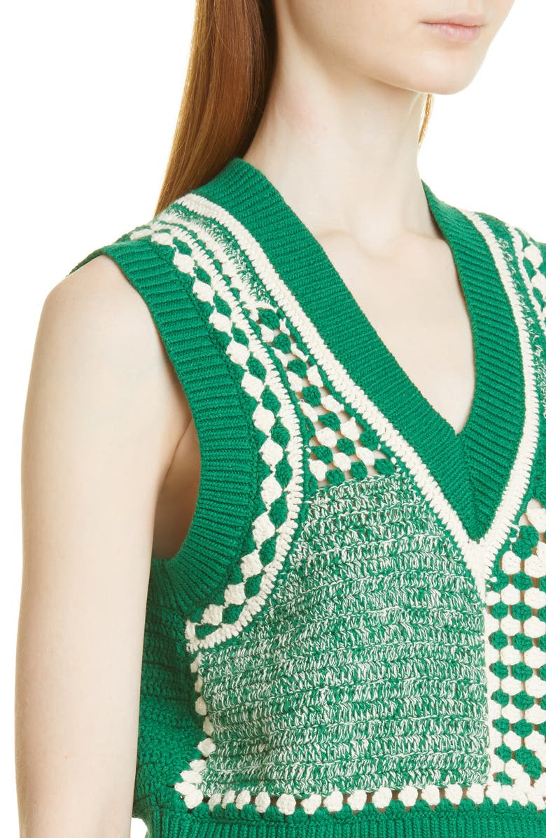 Baum und Pferdgarten Cicilla Mix Stitch Crochet Organic Cotton Vest, Alternate, color,