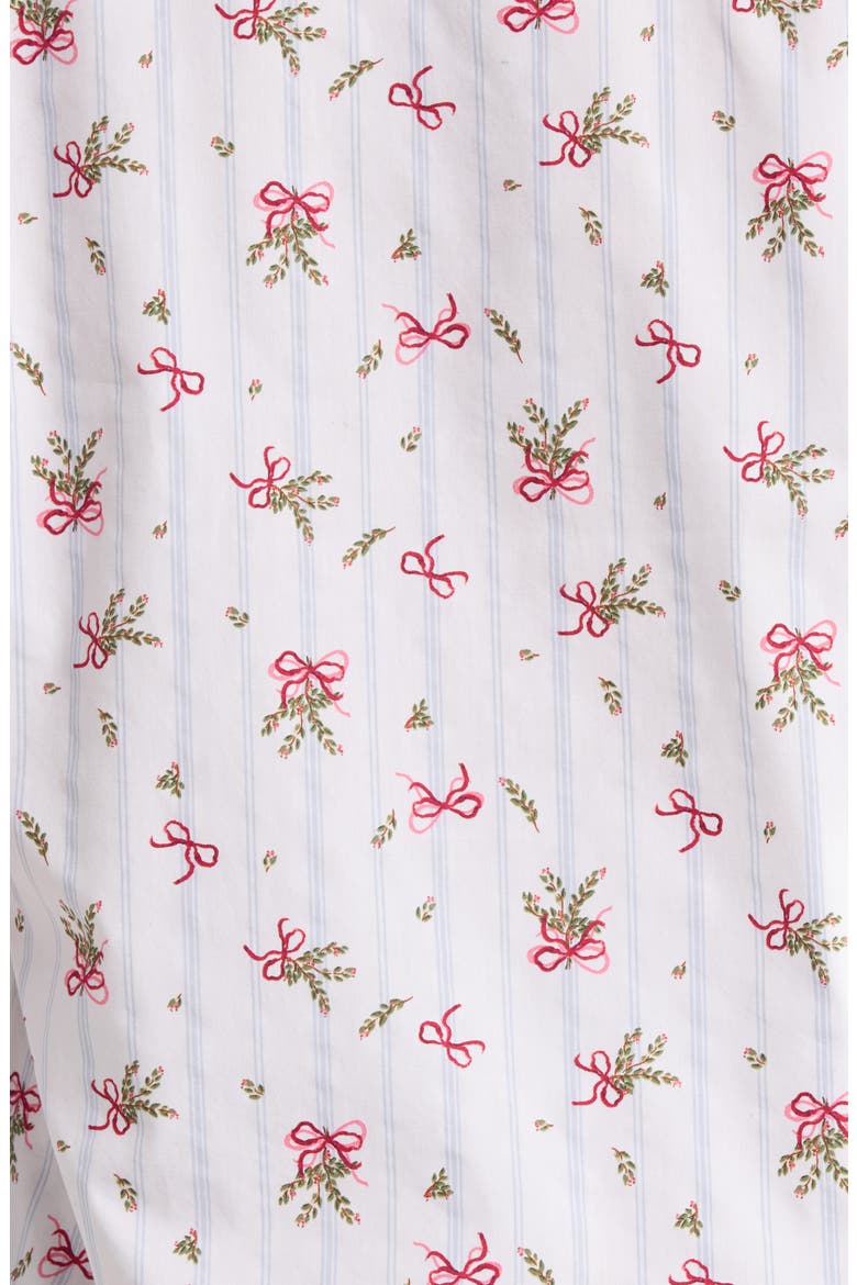 Classic Cotton Pajamas, Alternate, color, WHITE- BLUE MISTLETOE STRIPE