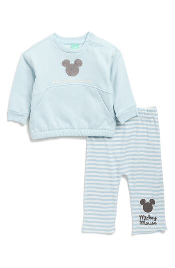 Assorted Mickey Mouse Rib Sweater & Pants Set In Blue