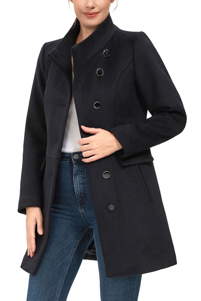 Women's Olivia Wool Blend Walking Coat, Alternate, color, Black