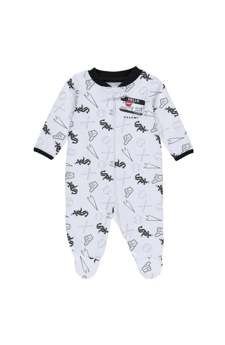 WEAR by Erin Andrews Newborn & Infant WEAR by Erin Andrews White Chicago White Sox Sleep & Play Full-Zip Footed Jumper with Bib, Alternate, color, 