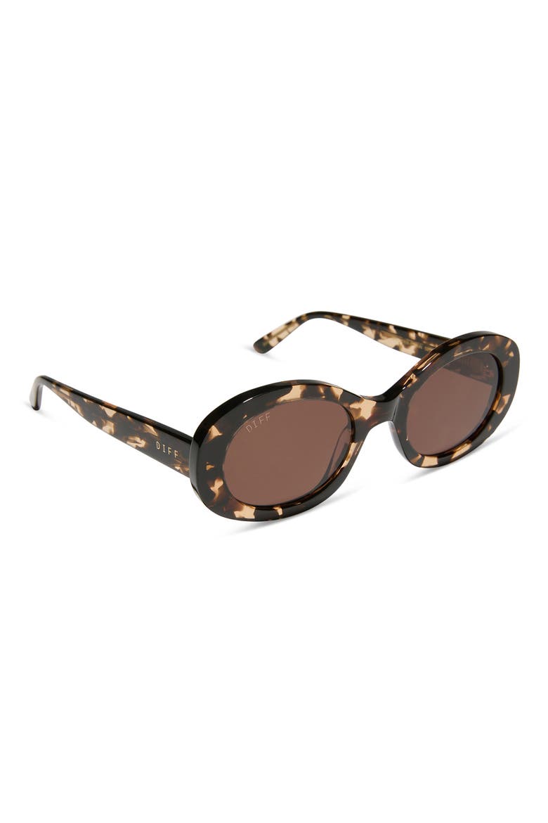Lainey 52mm Oval Sunglasses, Alternate, color, ESPRESSO TORTOISE / BROWN