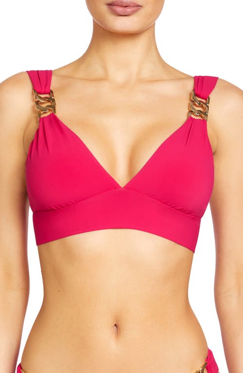 Robin Piccone Jane V Neck Plunge Bikini Top In Rose