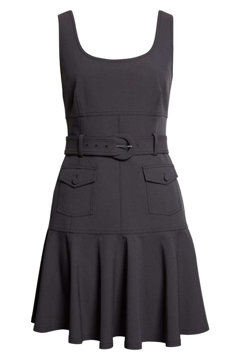 Sayla Belted Minidress, Alternate, color, BLACK
