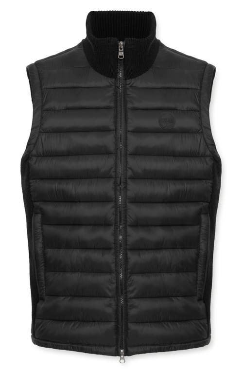 COLMAR Modern Mixed Media Water Repellent Puffer Vest in Black 