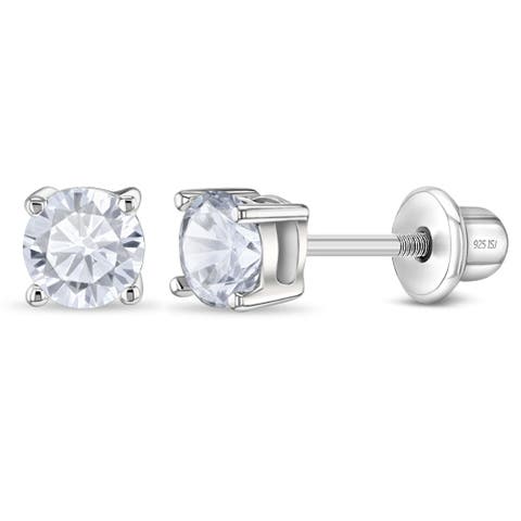 Classic Round Solitaire Earrings
