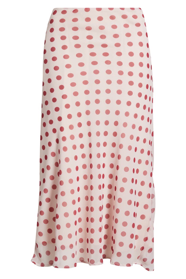 The Lawson Polka Dot Chiffon Midi Skirt, Alternate, color, RED AND WHITE DOT