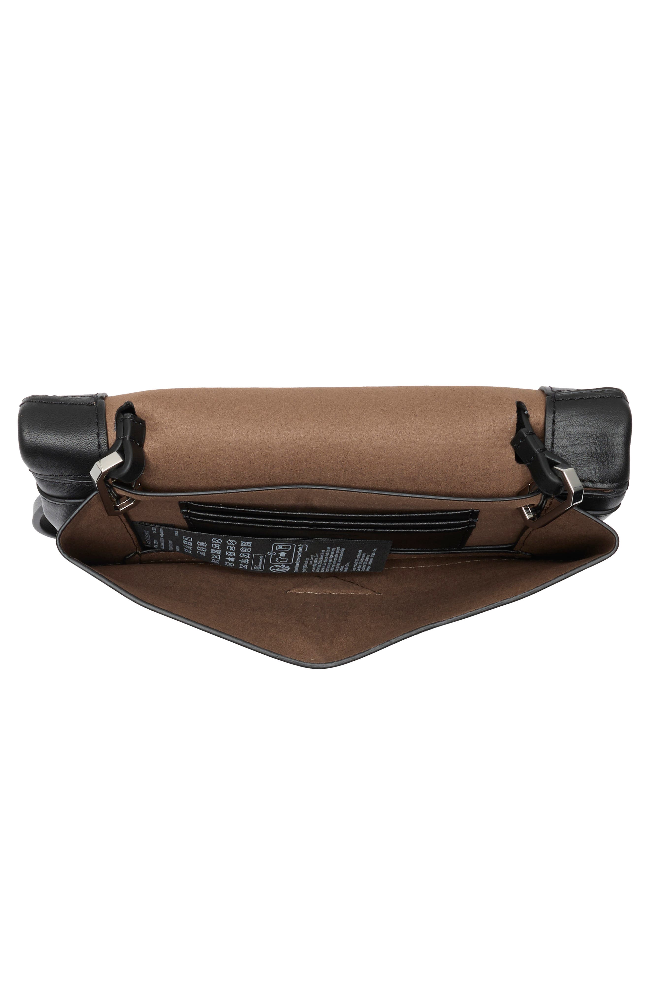 Yua Leather Clutch, Alternate, color, BLACK