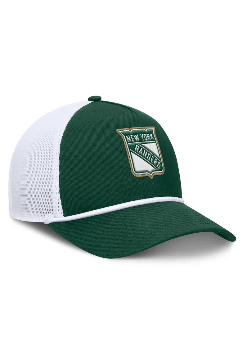 Men's Fanatics Green/White New York Rangers Bermuda A-Frame Adjustable Hat, Alternate, color, Green
