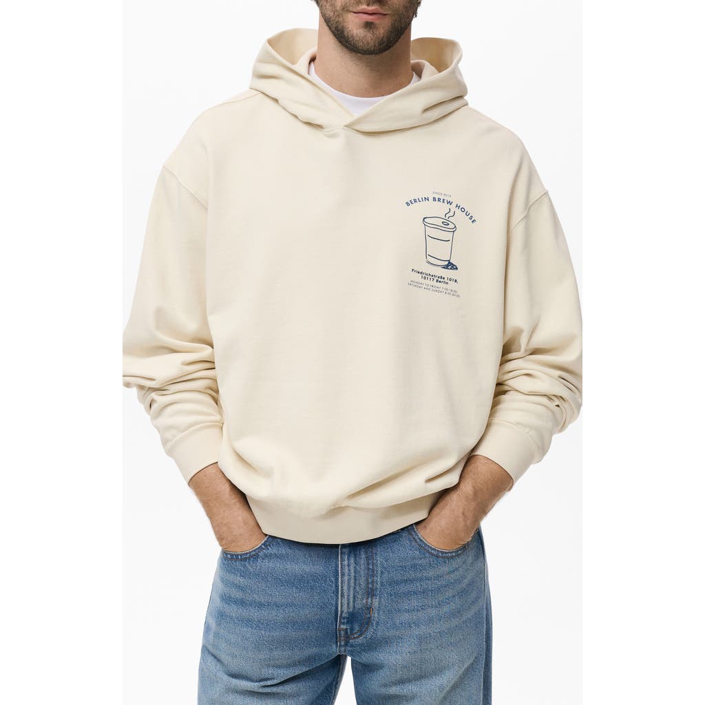 Mango Graphic Print Hoodie In Neutral