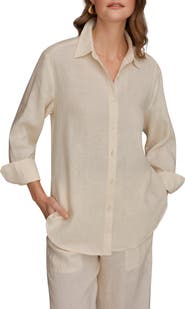 Donna Karan New York Linen Button-Up Shirt