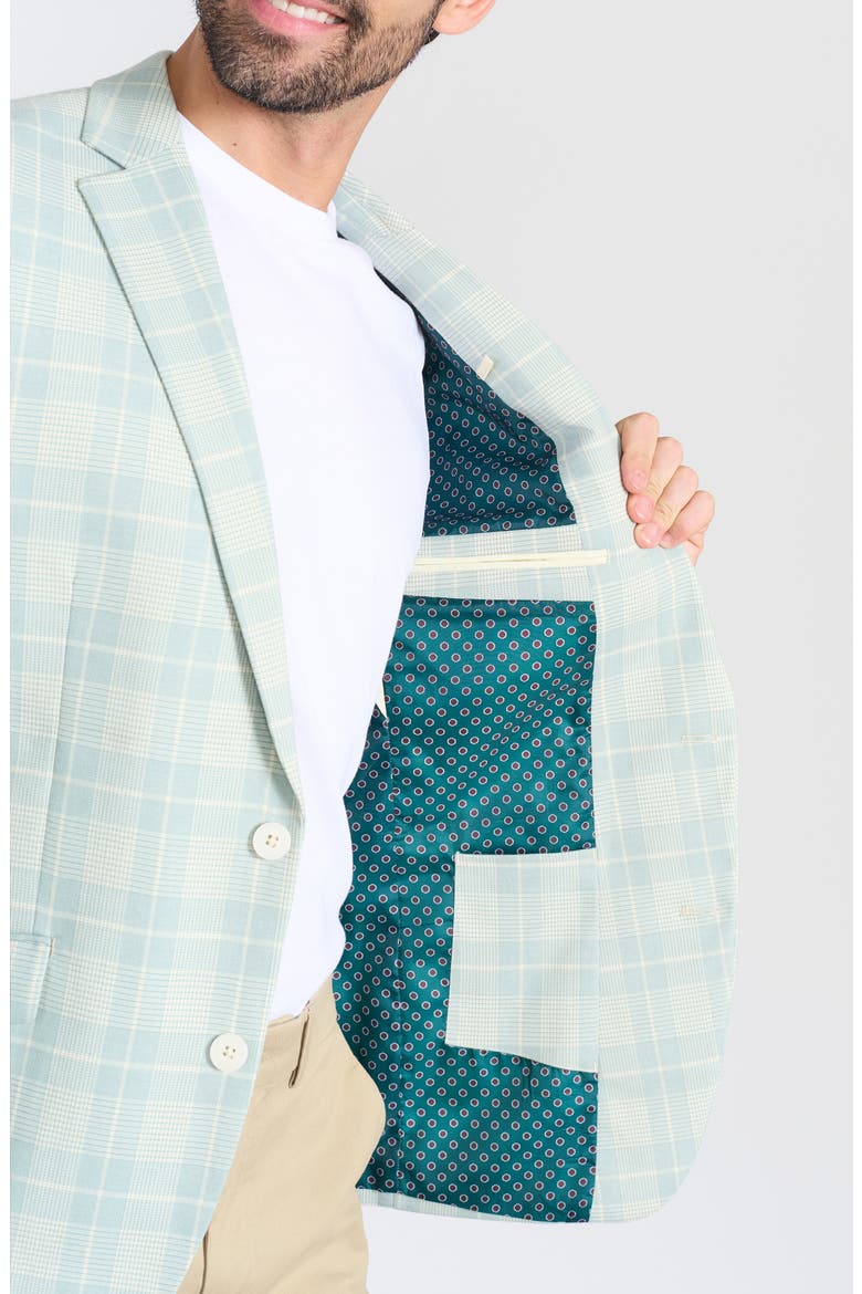 Mayfair Plaid Notch Lapel Blazer, Alternate, color, GREEN