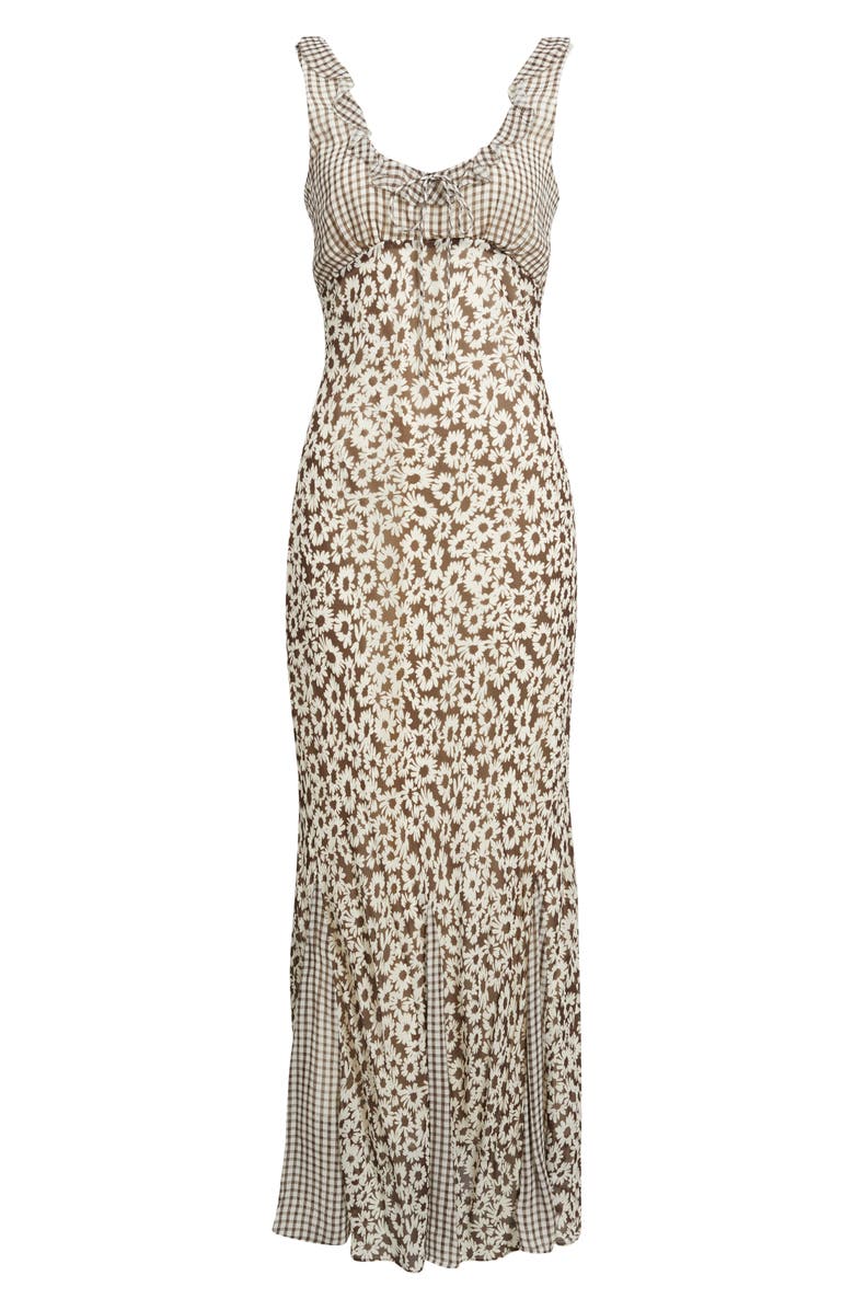 Rails Dahlia Mixed Print Maxi Dress, Alternate, color, Espresso Daisy Gingham Mix