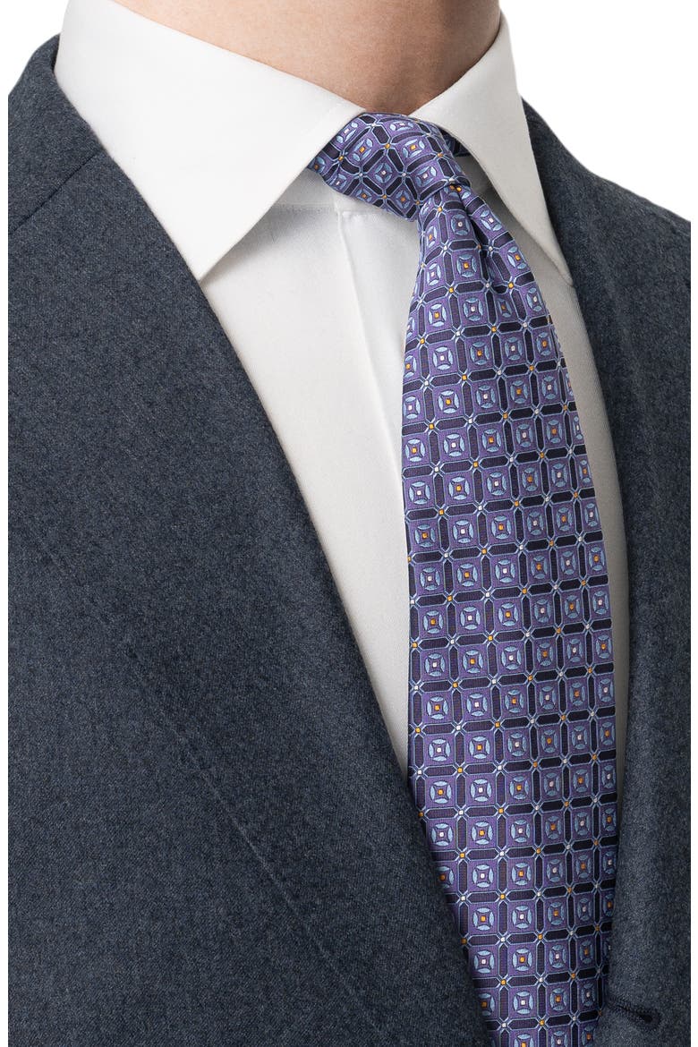 Geometric Woven Silk Tie, Alternate, color, MEDIUM PURPLE