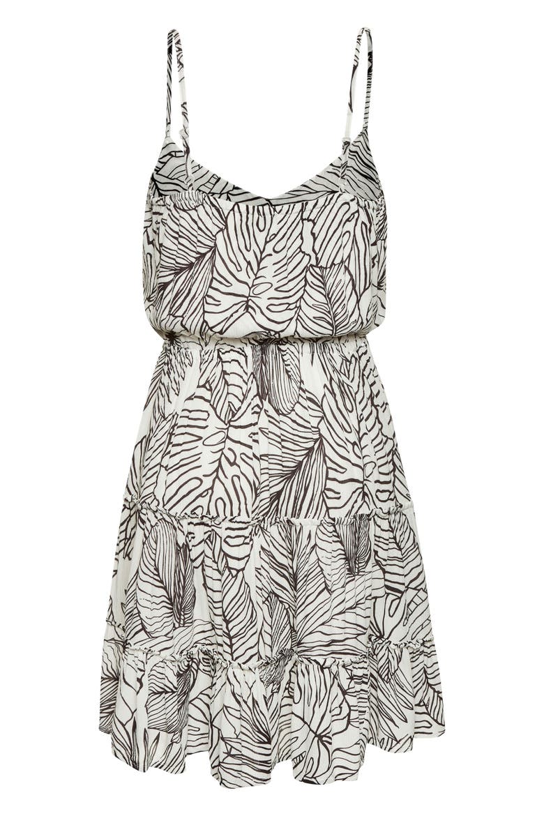 Print Tiered Dress, Alternate, color, Ivory & Black