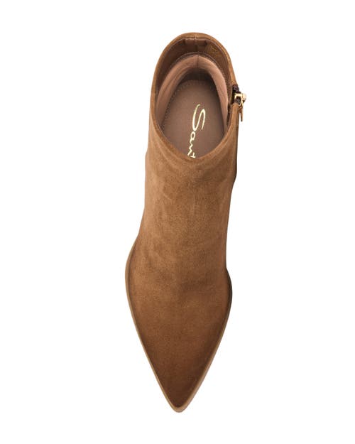 Santoni Suede Ankle Boot In Brown
