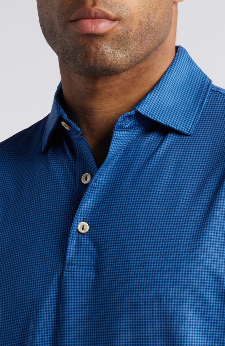 Gingham Microcheck Performance Jersey Polo