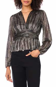 Parker V-Neck Long Sleeve Sequin Top