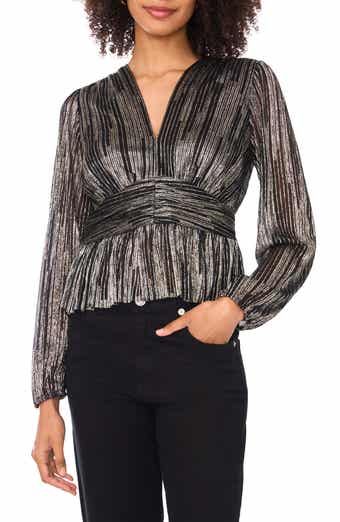 Parker V-Neck Long Sleeve Sequin Top