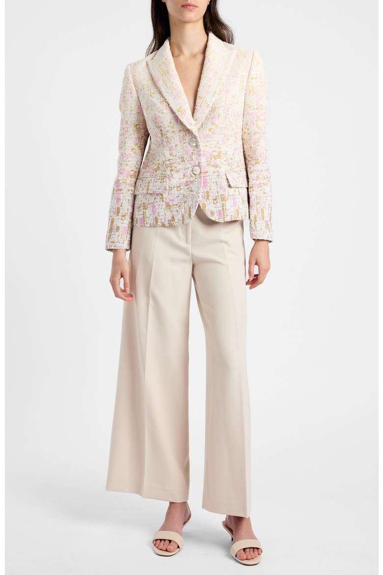 Thea Wide Leg Cropped Pant in Soft Stretch Crepe, Alternate, color, Beige