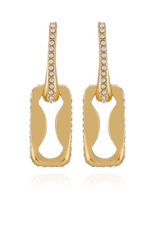Vince Camuto Gold-tone Pave Interlocking Link Earrings In Gold