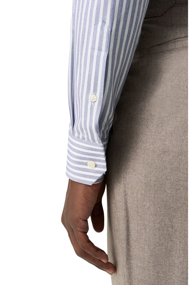 Contemporary Fit Stripe Twill Button-Up Shirt, Alternate, color, DARK BLUE