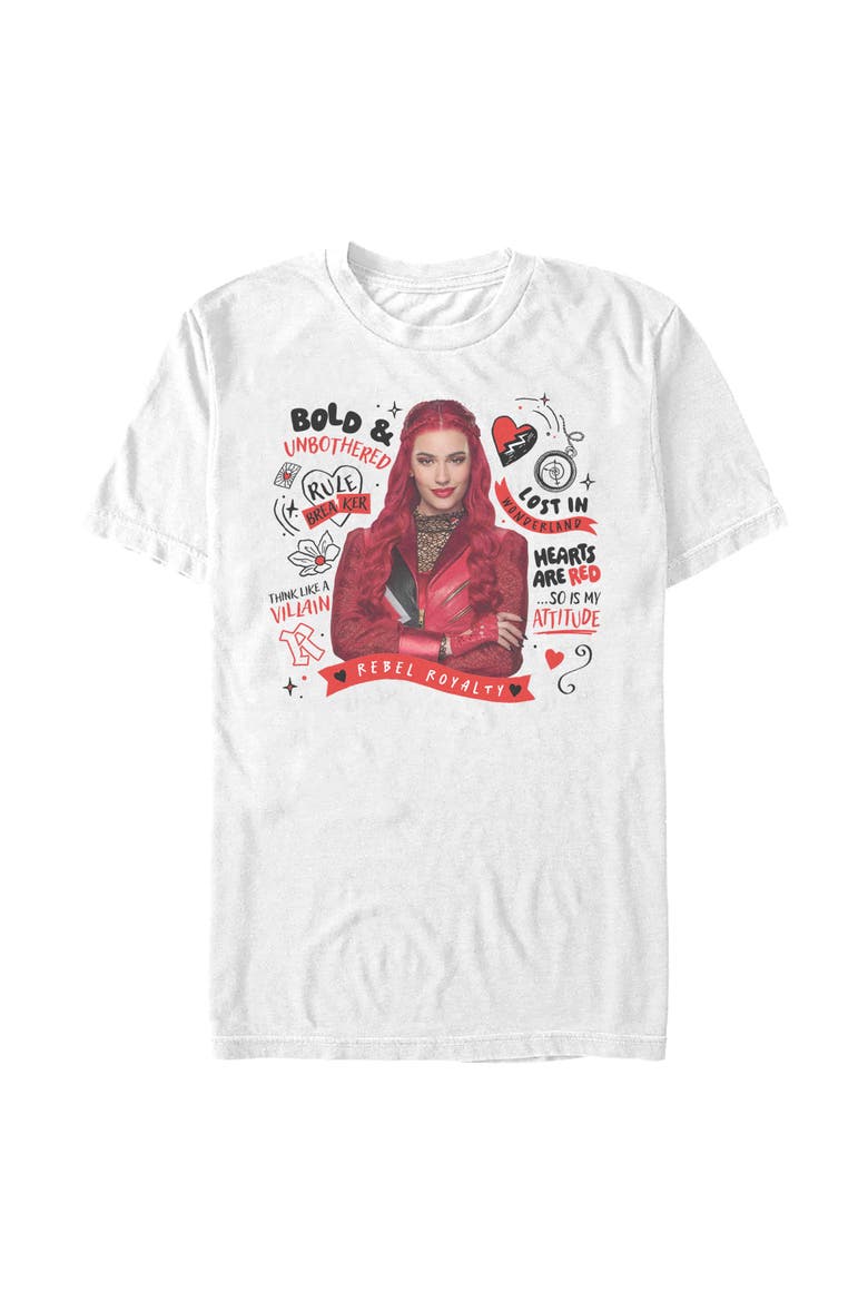 Men's Descendants Wicked Wonderland Red Rebel Royalty  Graphic T-Shirt, Main, color, White