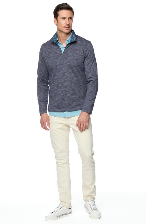 Robert Graham Remo Space Dye Quarter Zip Pullover In Navy