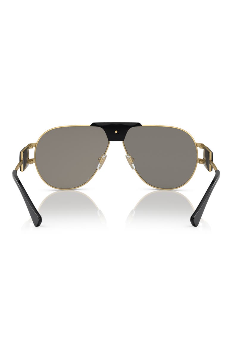 63mm Oversize Pilot Sunglasses, Alternate, color, GOLD