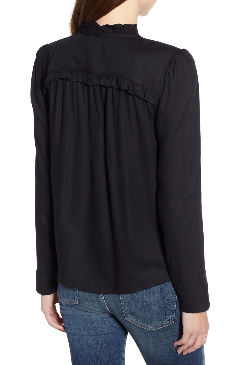 Hinge Ruffle Detail Popover Blouse, Alternate, color, 
