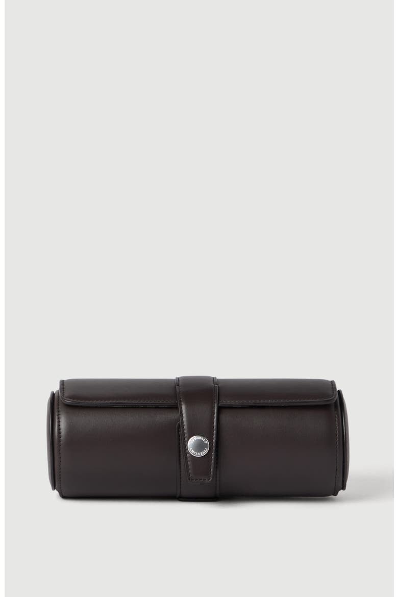 Smooth calfskin watch holder, Main, color, Brown