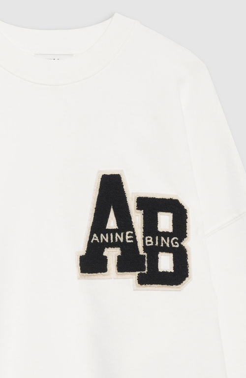 Anine Bing Miles Oversized Sweatshirt Letterman In White
