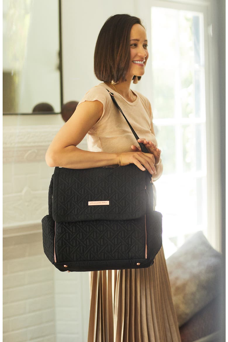'Embossed Boxy' Backpack Diaper Bag, Alternate, color, MOONLESS ROSE