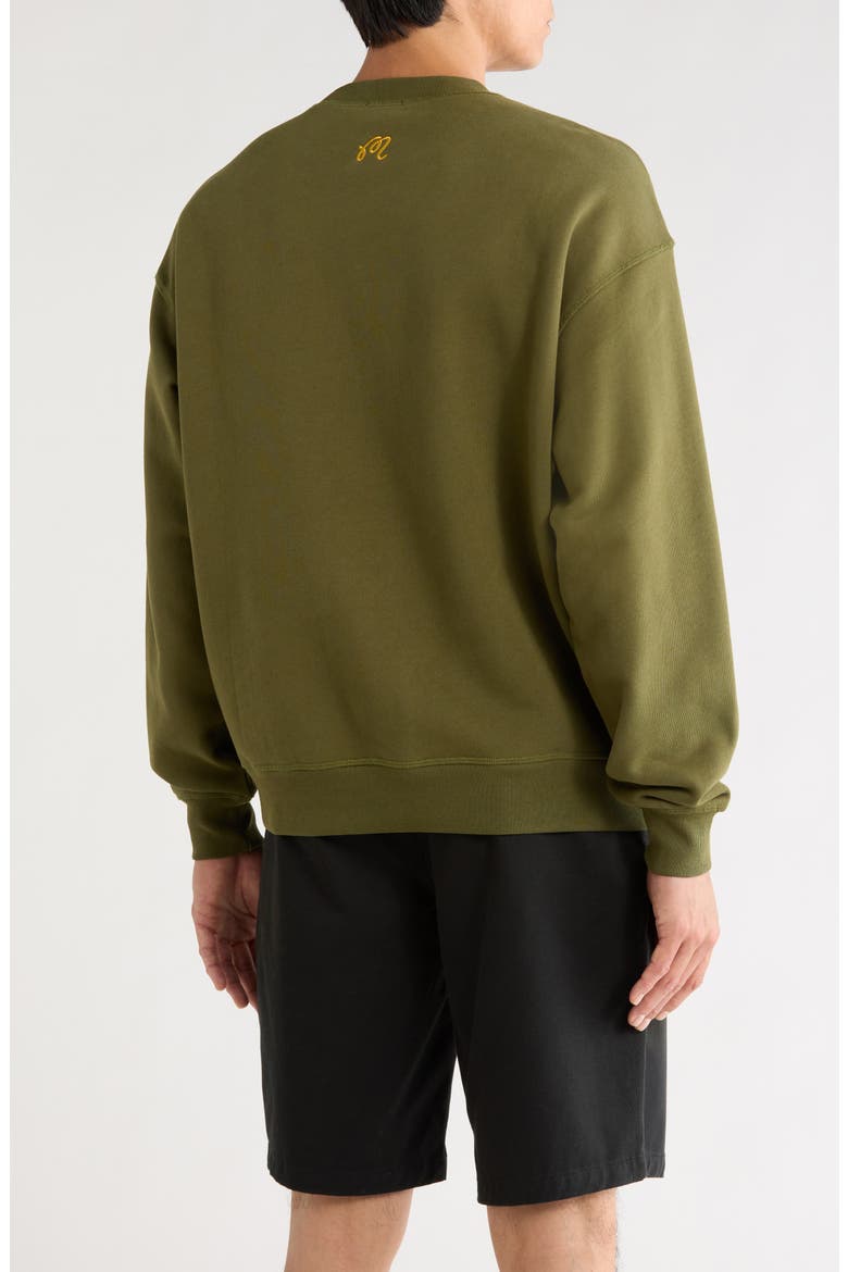 Trinity Embroidered Cotton Sweatshirt, Alternate, color, CHIVE