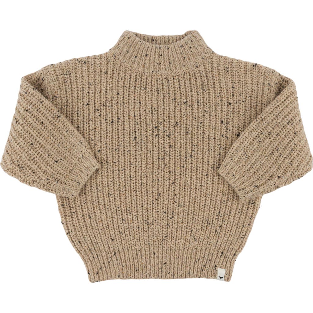 Oh Baby ! Speckle Knit Grandpa Knitted Pullover In Brown