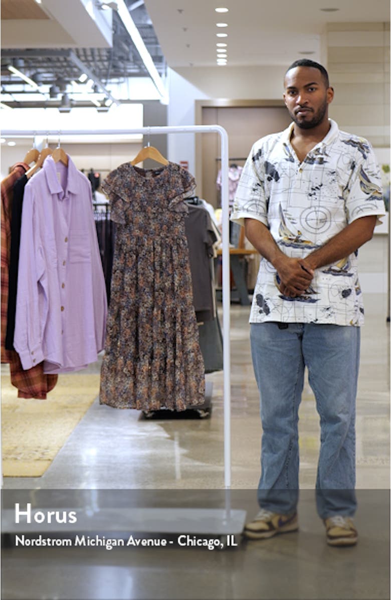 Kids' Chiffon Smocked Ruffle Maxi Dress, sales video thumbnail