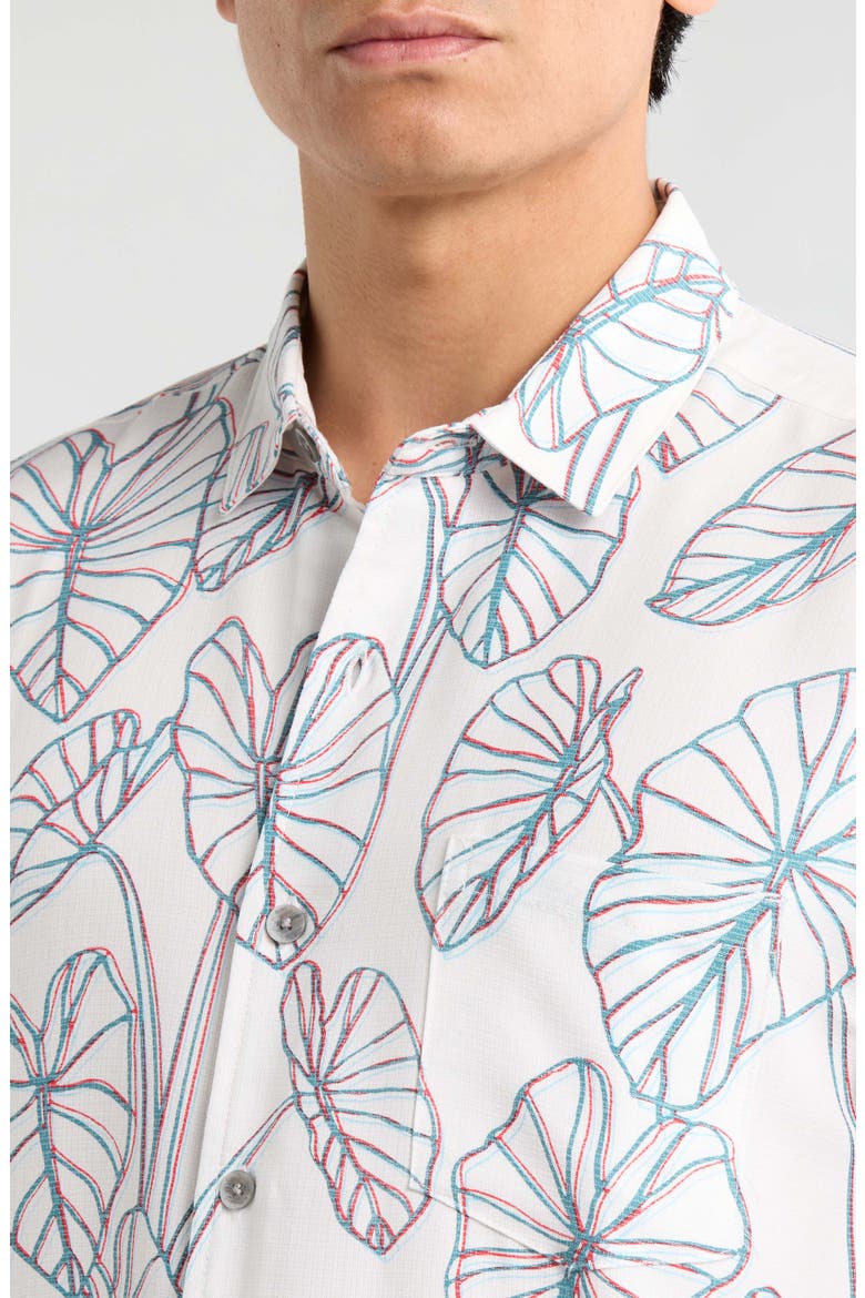 Lo'I Lines Short Sleeve Shirt, Alternate, color, OFF WHITE