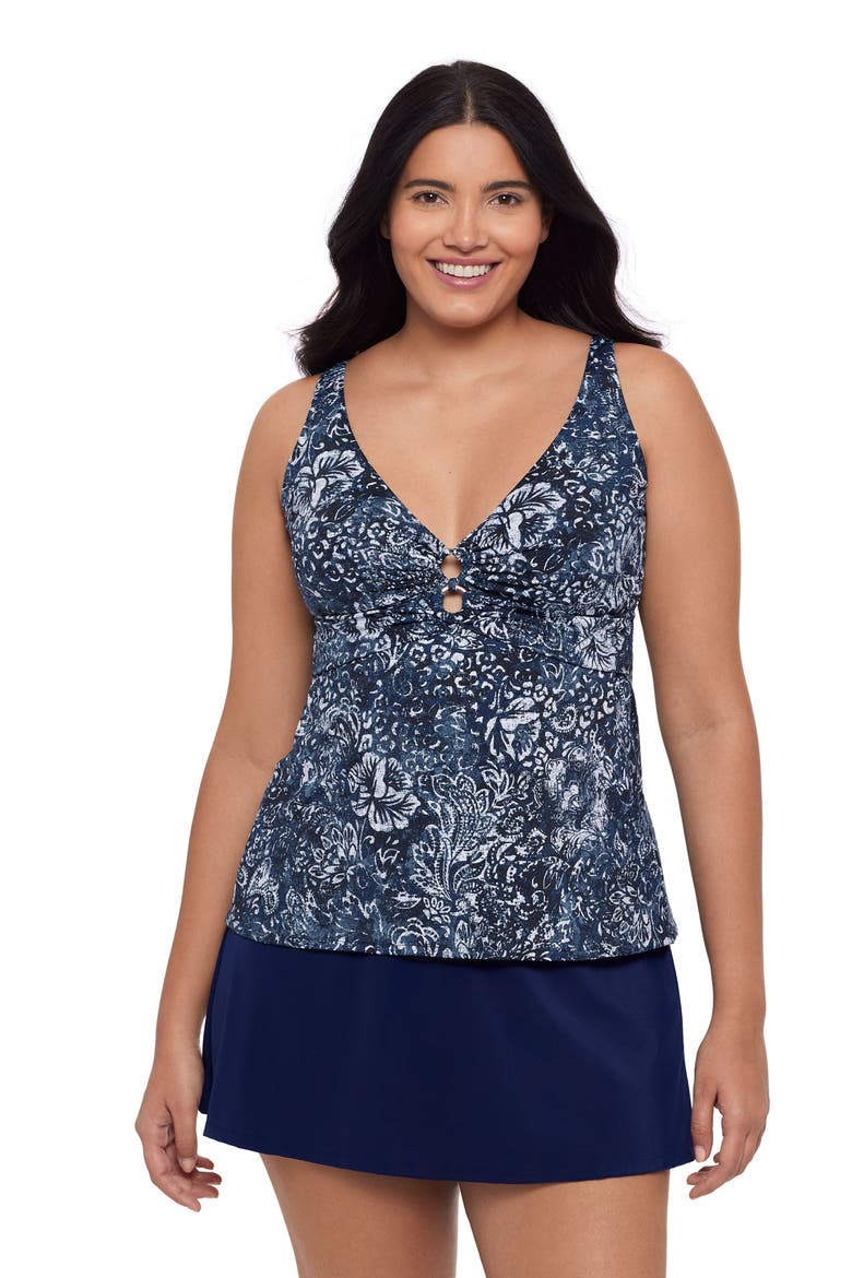 Molly Double Ring Plus Size Tankini Swimsuit Top, Alternate, color, Flora & Fauna