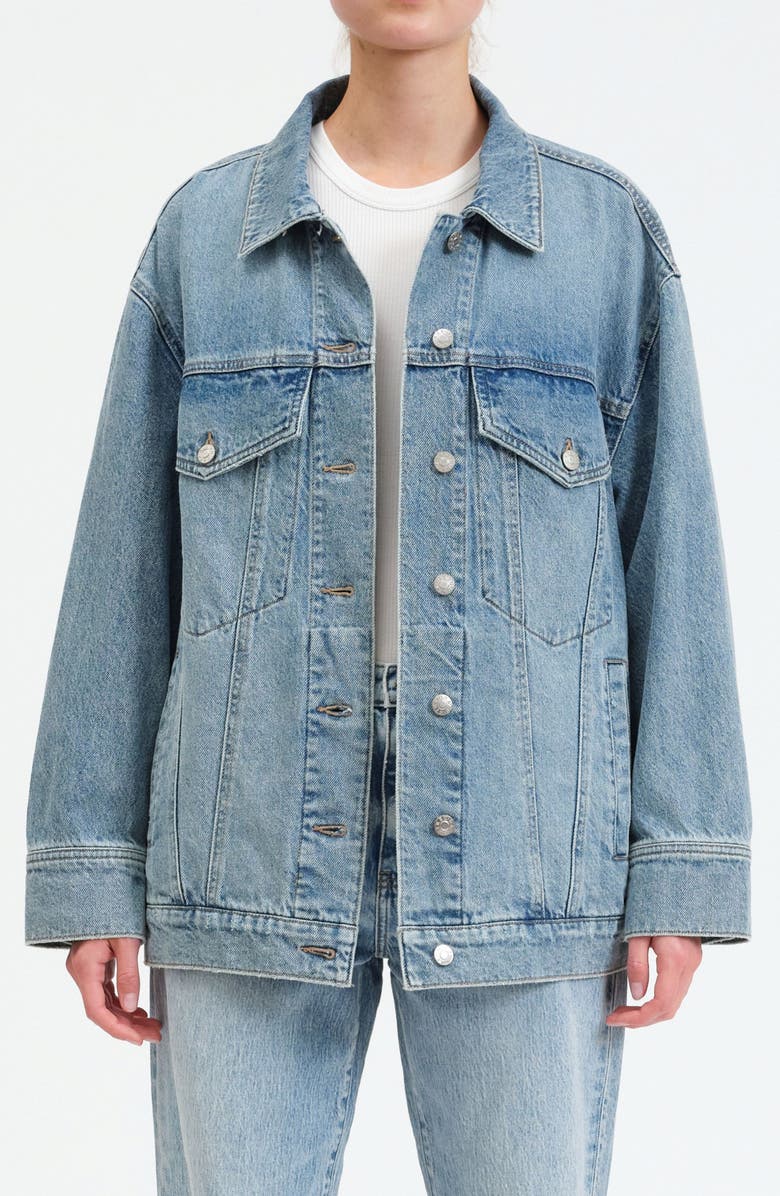 DAZE Beau Denim Trucker Jacket, Main, color, Later