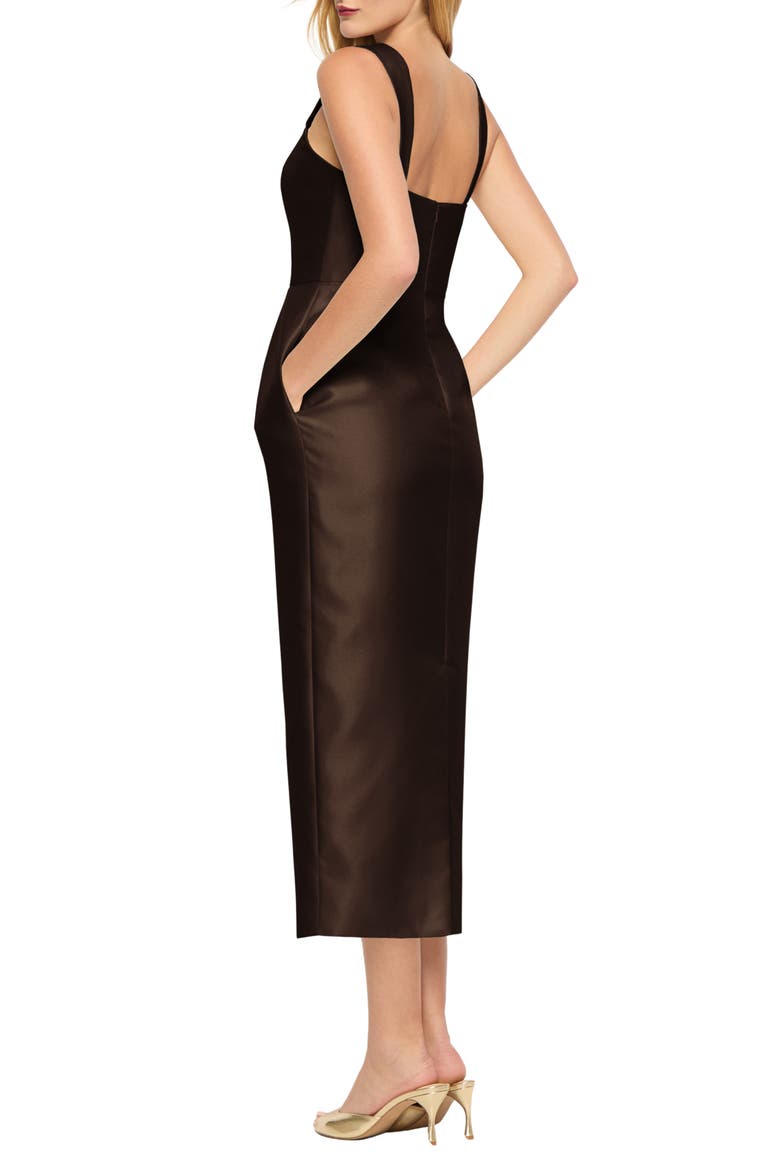 Jordyn Satin Twill Midi Dress, Alternate, color, ESPRESSO