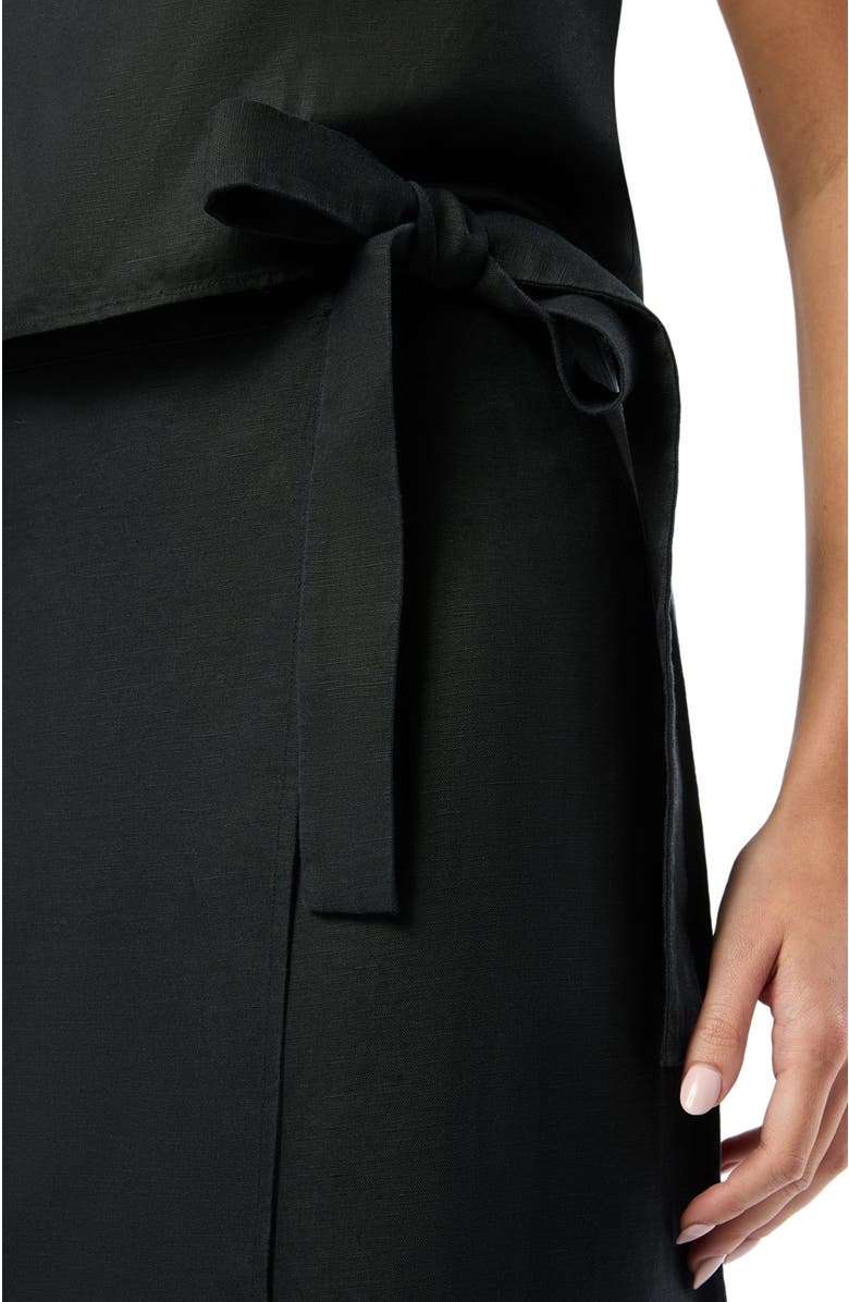 Onia Air Linen Maxi Wrap Skirt, Alternate, color, Black